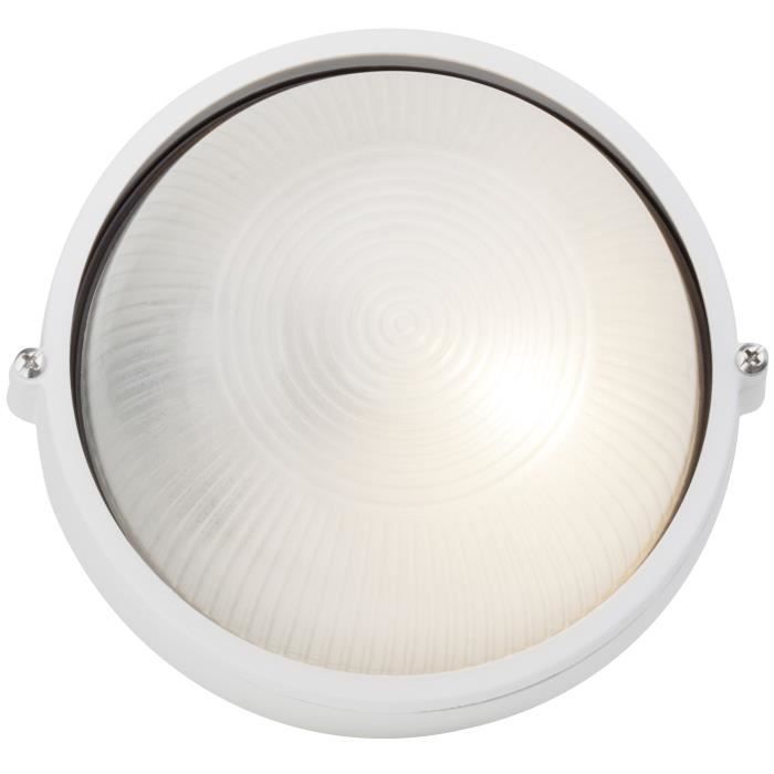 Aplique de pared exterior - BRILLIANT - SILVESTER - Cristal y metal - Blanco - E27 - 1 x 60 W IP44