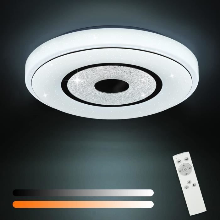 Homefire Dimmbare LED-Deckenleuchte – PP – CCT – 30 x 30 x 6 cm – Sternenhimmel-Design – mit Fernbedienung