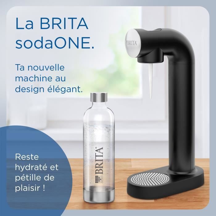 Machine à soda BRITA - SodaONE Blanche - 1 Bouteille 1L et 1 Cylindre de CO2 inclus