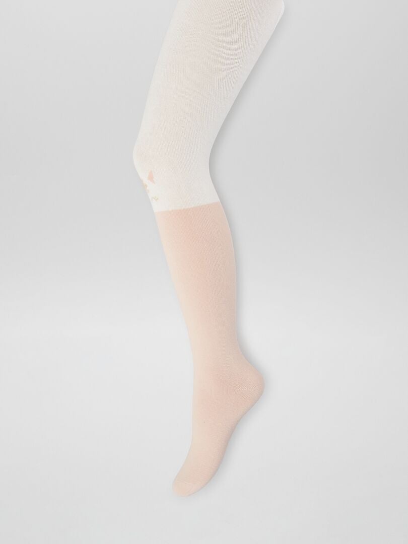 Conjunto de 2 medias de punto estampadas - BEIGE
