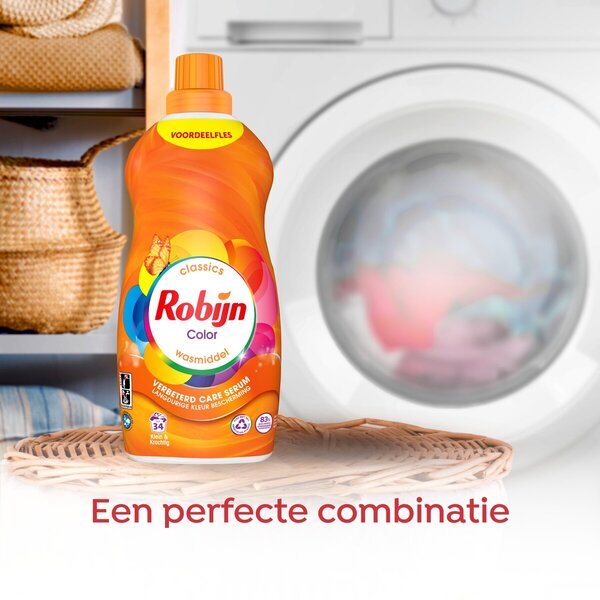 Robijn Classics Majhen in močan Tekoči detergent za barvno perilo Original<br>2 x 1190 ml, 78 pranj