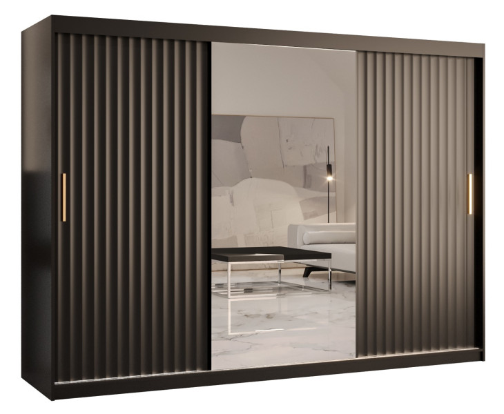 Szafa przesuwna Garderoba Riflo Wave 2 250 czarny   czarny