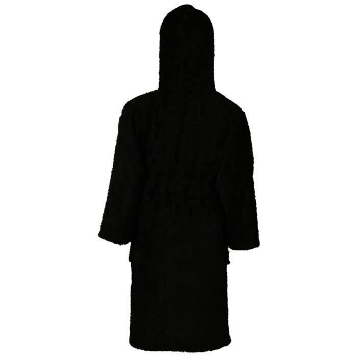 Bata de baño con capucha para niños - Unisex - Negra - Ropa de estar por casa para niños y niñas