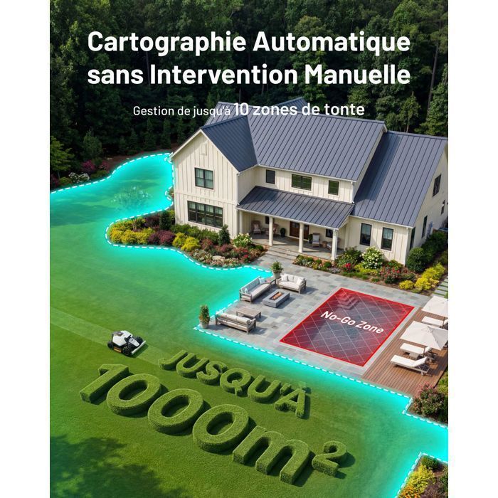 MAMMOTION LUBA Mini 2 AWD 1000 Cordless Robotic Lawnmower, Triple Camera AI Vision + NetRTK, 80% Slopes, Up to 1000 m²