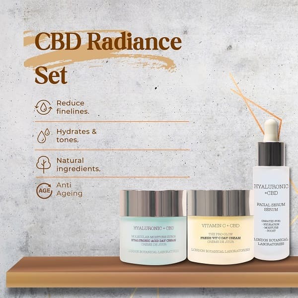 LBL Pro-Glow denní krém s vitamínem C, oční krém a sérum s CBD