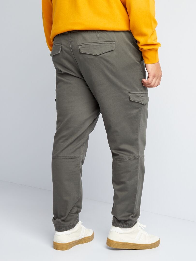Calças chino com bolsos laterais - cáqui