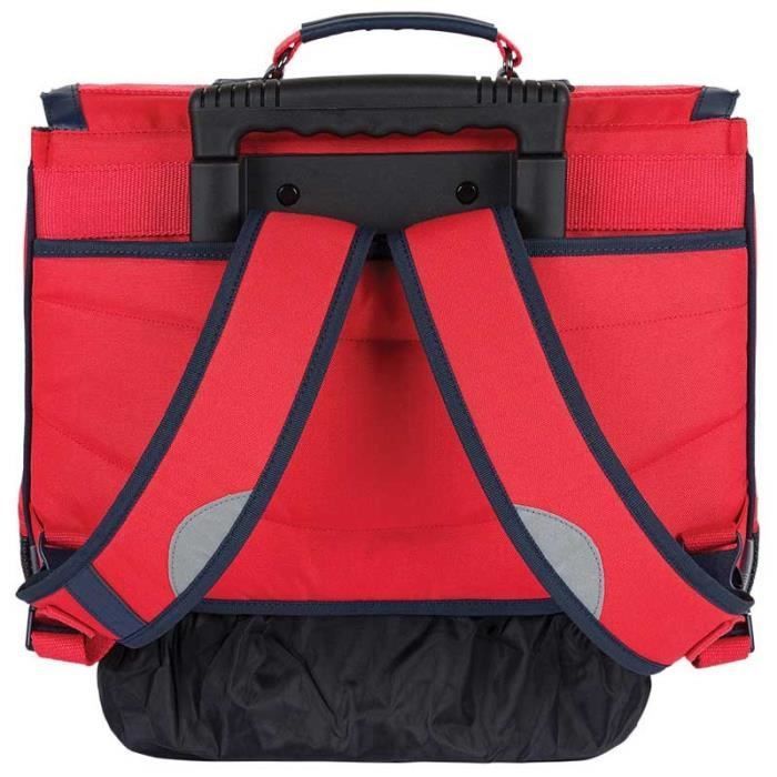 Cartable à roulettes - TANN'S - Maé - Rouge - 38 cm - Dinosaures brodés