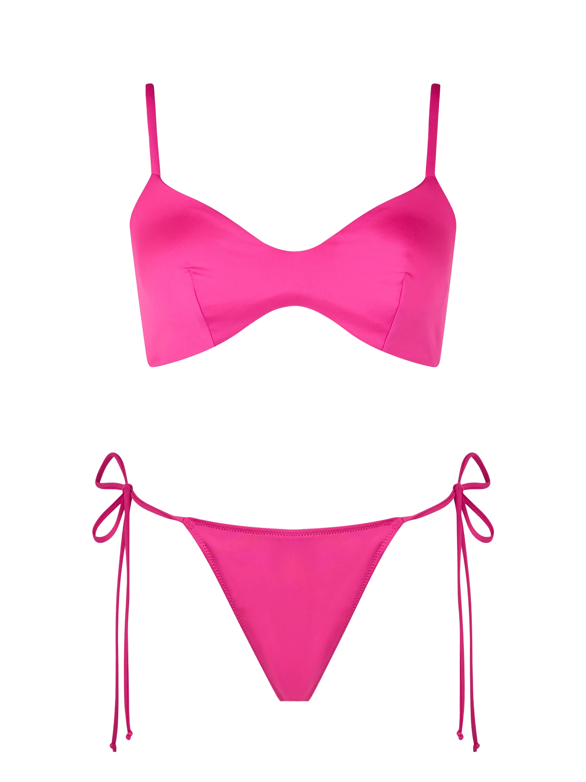 May Marielle Dames Bralette Bikini met ronde hals in fluorescerend roze