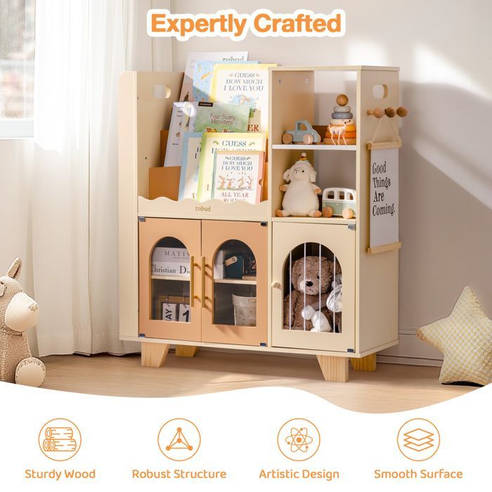 Bibliothèque pour enfants -ROBOTIME Organiseur de rangement pour jouets