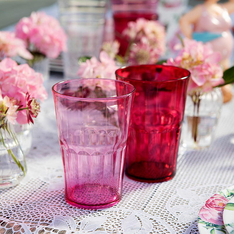 Cuisine Drikkeglas 6-pak plastik pink