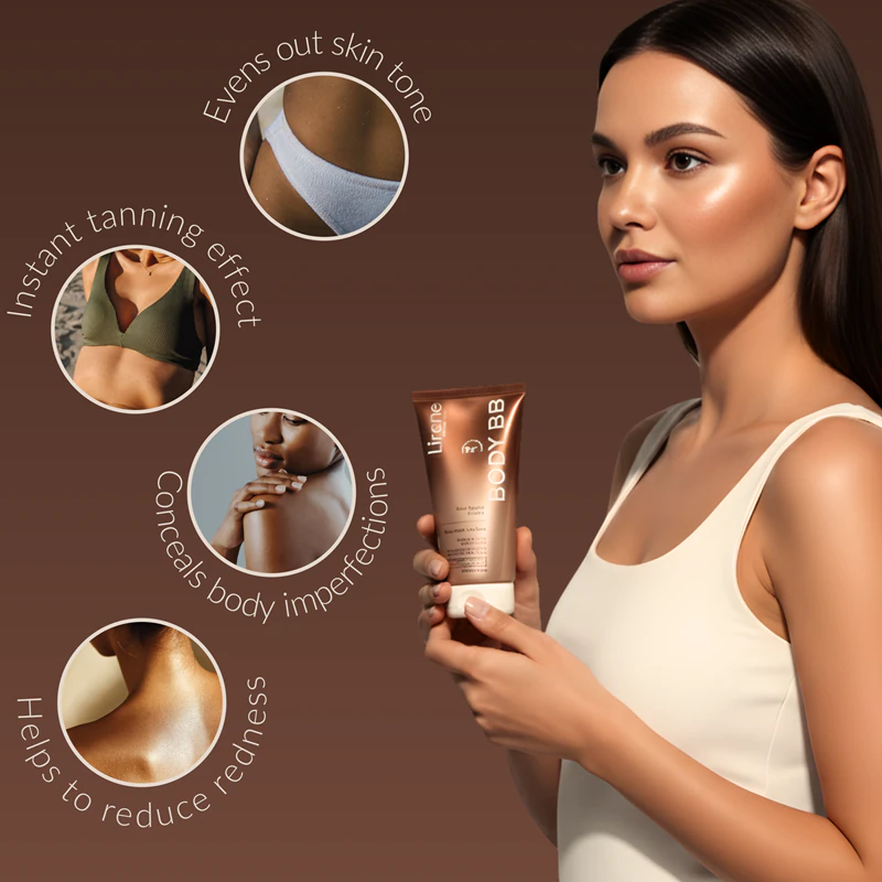 Loção corporal Lirene Perfect Tan para um bronzeado instantâneo