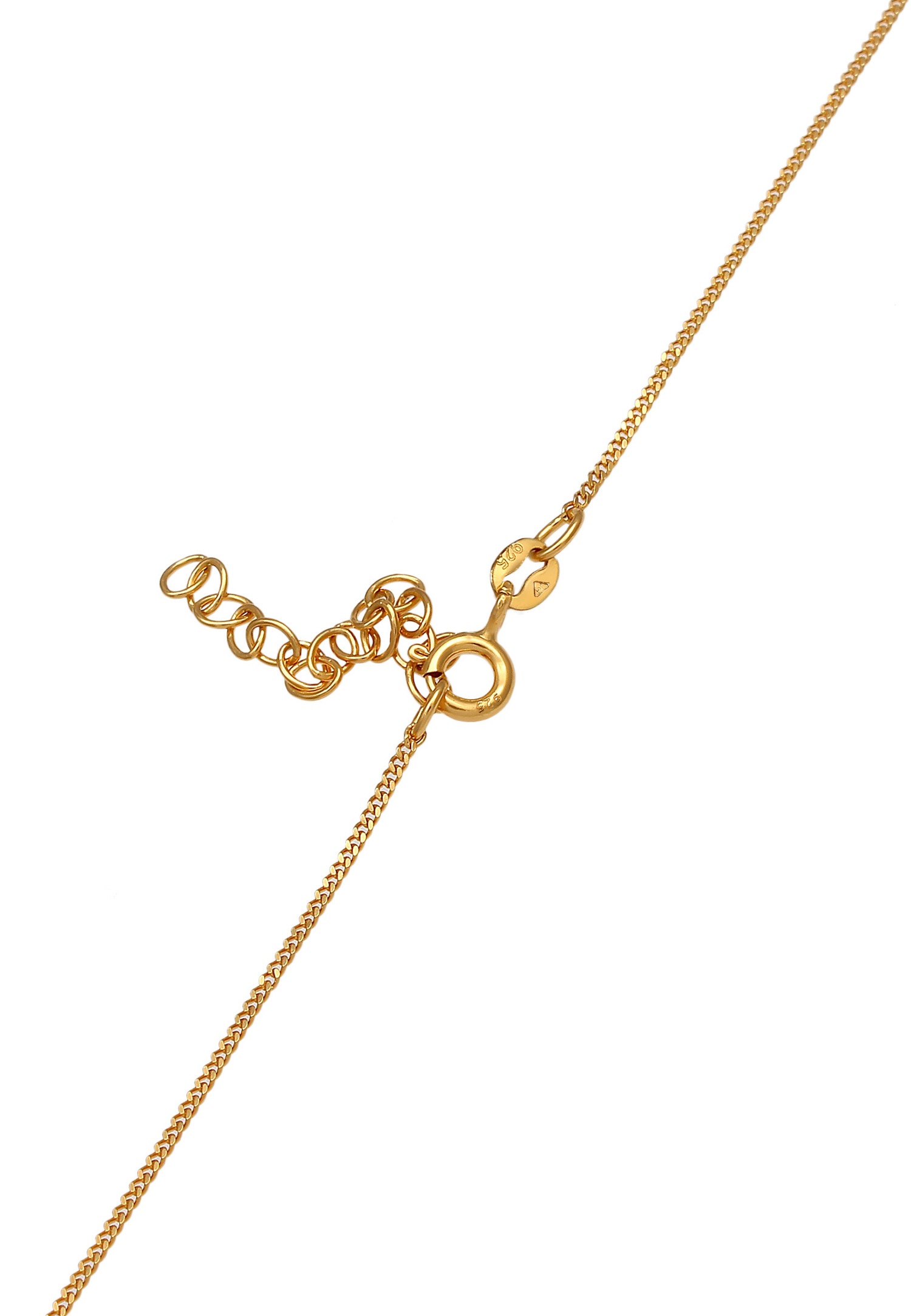 Elli Collier en Y pour dames - Solitaire rose avec quartz en argent sterling plaqué or 925