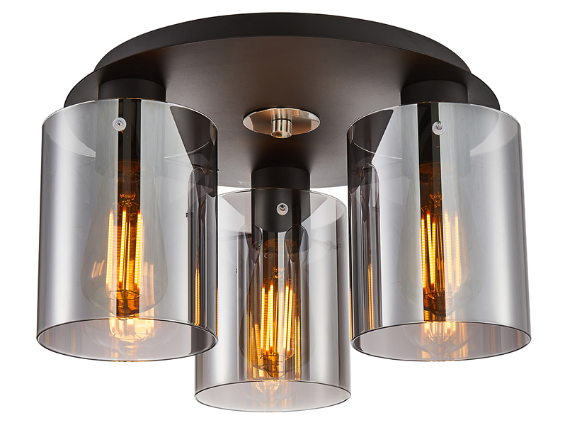 Lampa sufitowa Sardo 3-punktowa stalowa czarna
