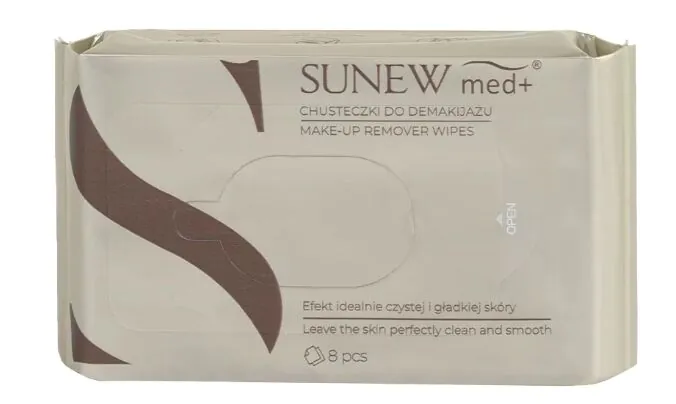 Sunew Med+ Chusteczki do demakijażu, 8 sztuk