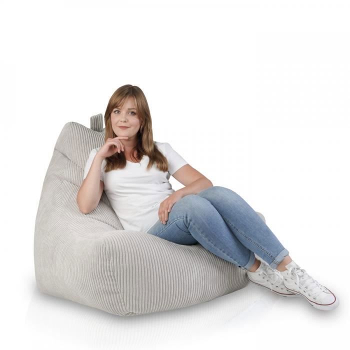 KEIKO M Sitzsack aus grauem Cord