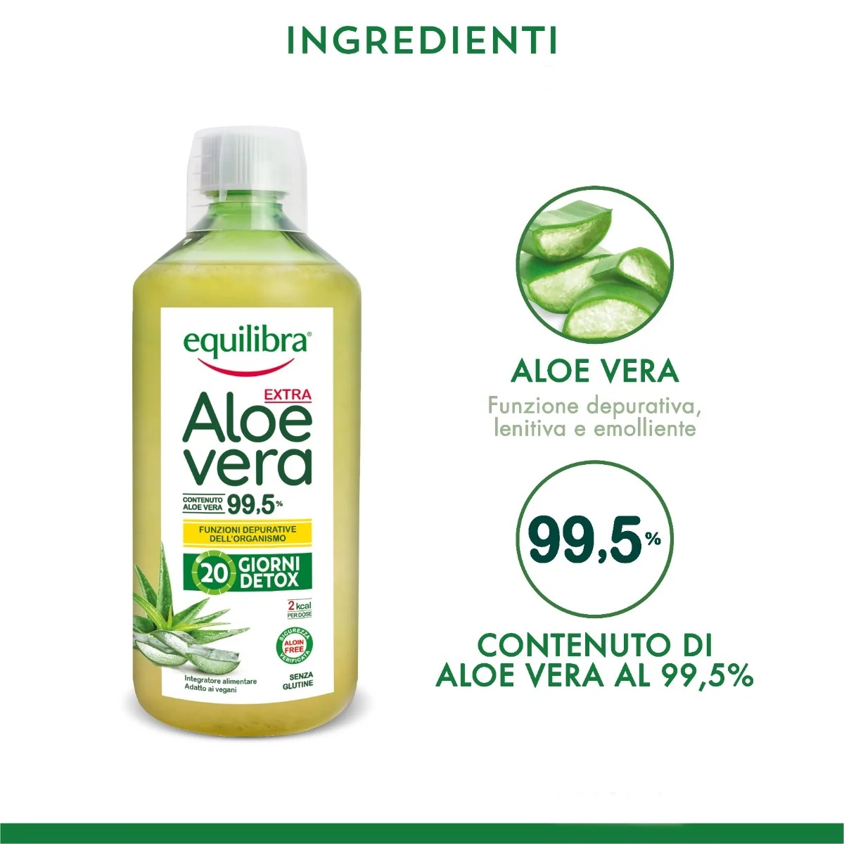 EQUILIBRA Equilibra Aloë Vera Extra 99,5% 1 L reinigende en spijsverteringseffect