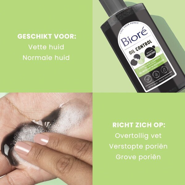 Bioré dziļo poru tīrīšanas līdzeklis ar ogli<br>200ml - Netīrai ādai