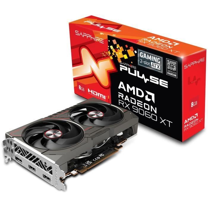 SAPPHIRE - Tarjeta gráfica - AMD RADEON™ RX 9060 XT - PULSE RX 9060 XT - 8 GB