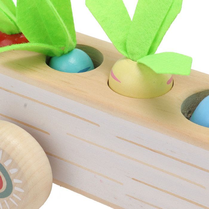 Jouet éducatif en bois robuste pour bébé, voiture assortie, radis, pour la maison