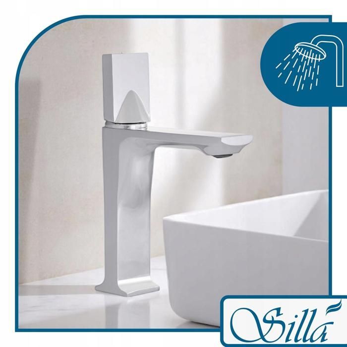 SILLA Messing-Waschtischarmatur – Wassersparende Armatur – Chrom-Finish – BR2192