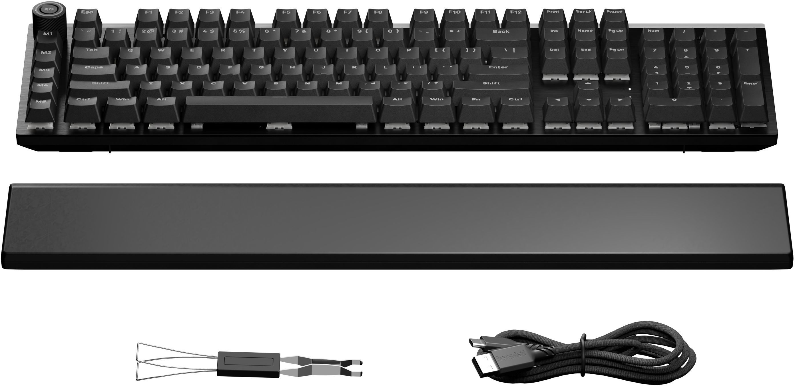 Teclado mecânico para jogos - Linear silencioso - BE QUIET! - Suporte para luz - FR ISO - ARGB