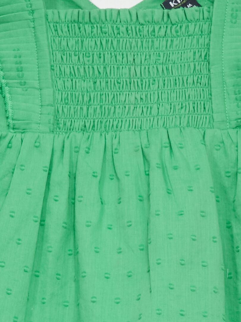Vestido de voile de algodão + calcinha - 2 peças - VERDE