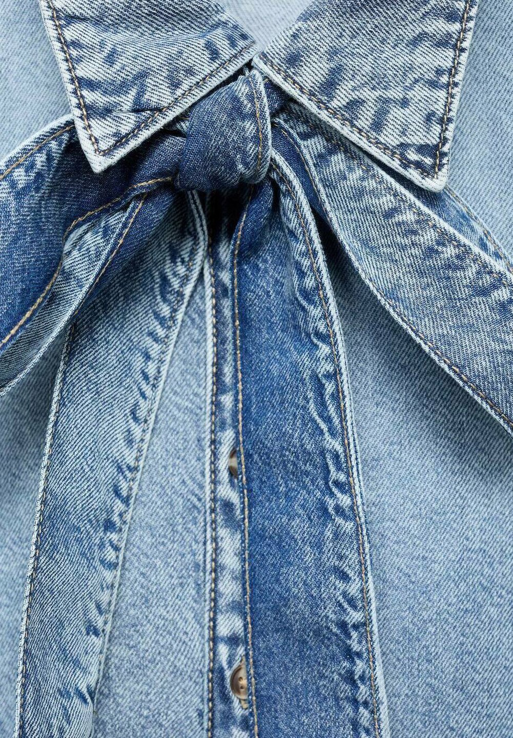 Mango Bluse mit Knopfleiste – blau