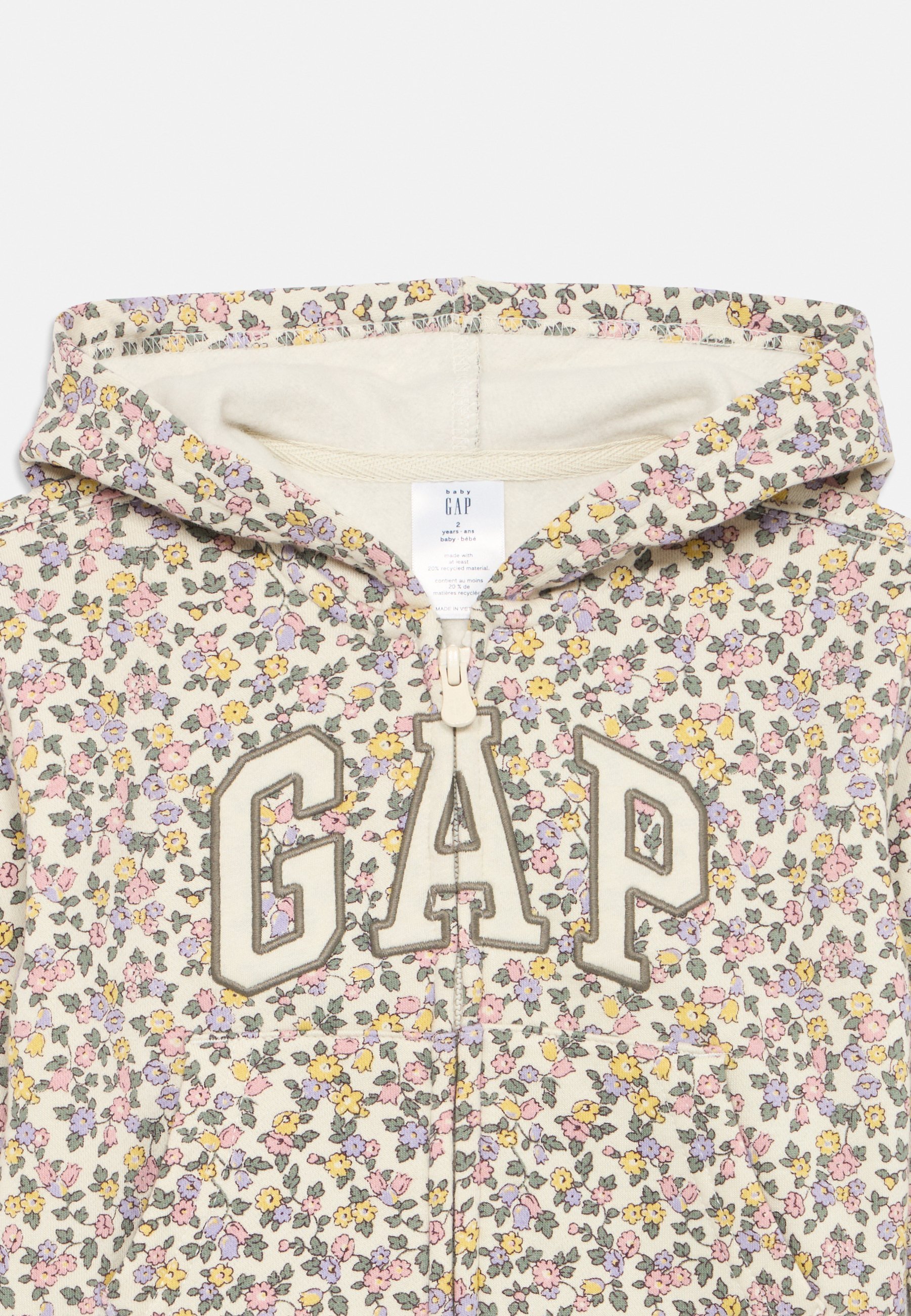GAP LOGO PEUTERSHIRT VOOR MEISJES - Trui met rits - zand/meerkleurig