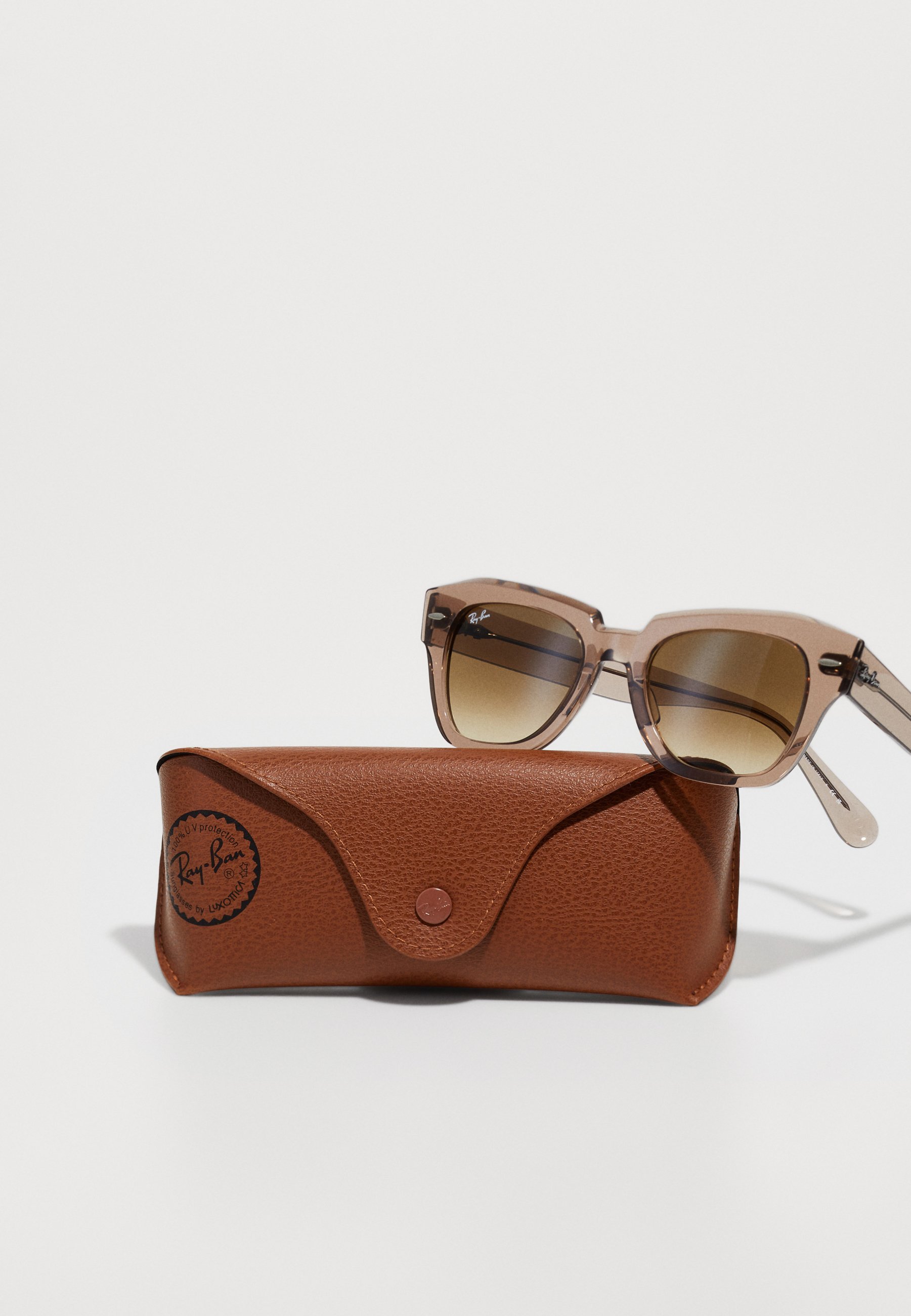 Ray-Ban STATE STREET - Occhiali da sole - marrone chiaro trasparente / marrone sfumato