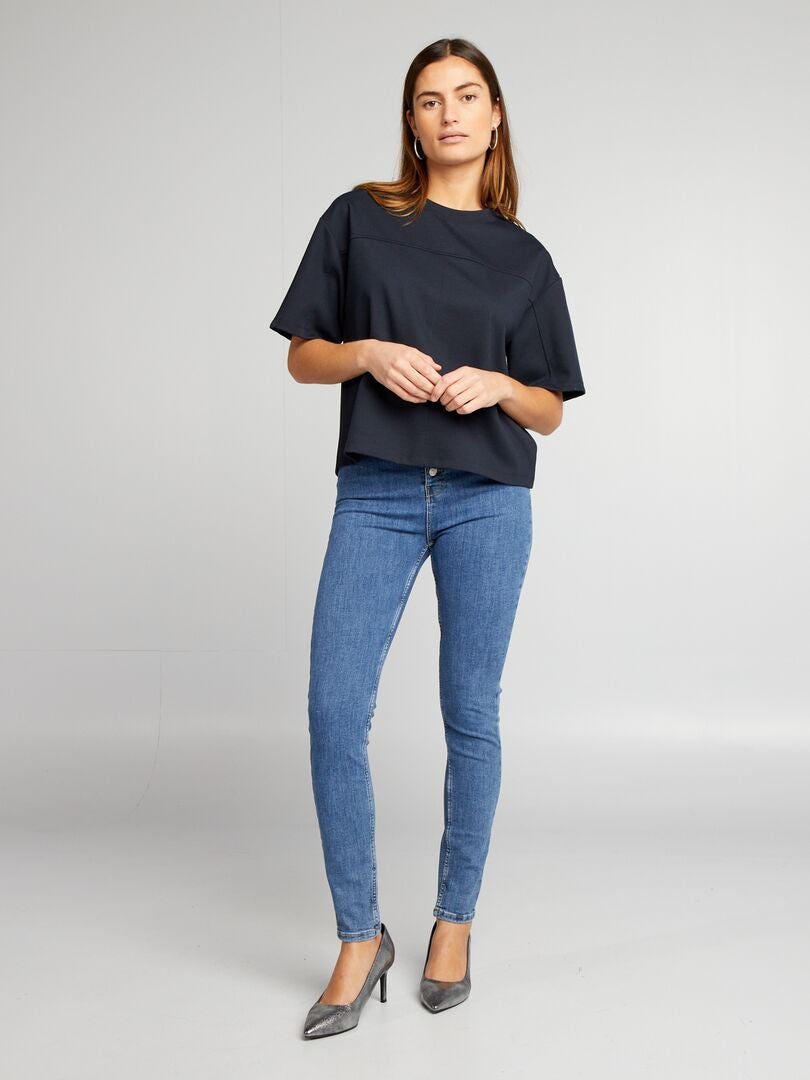 Skinny jeans met hoge taille - BLAUW