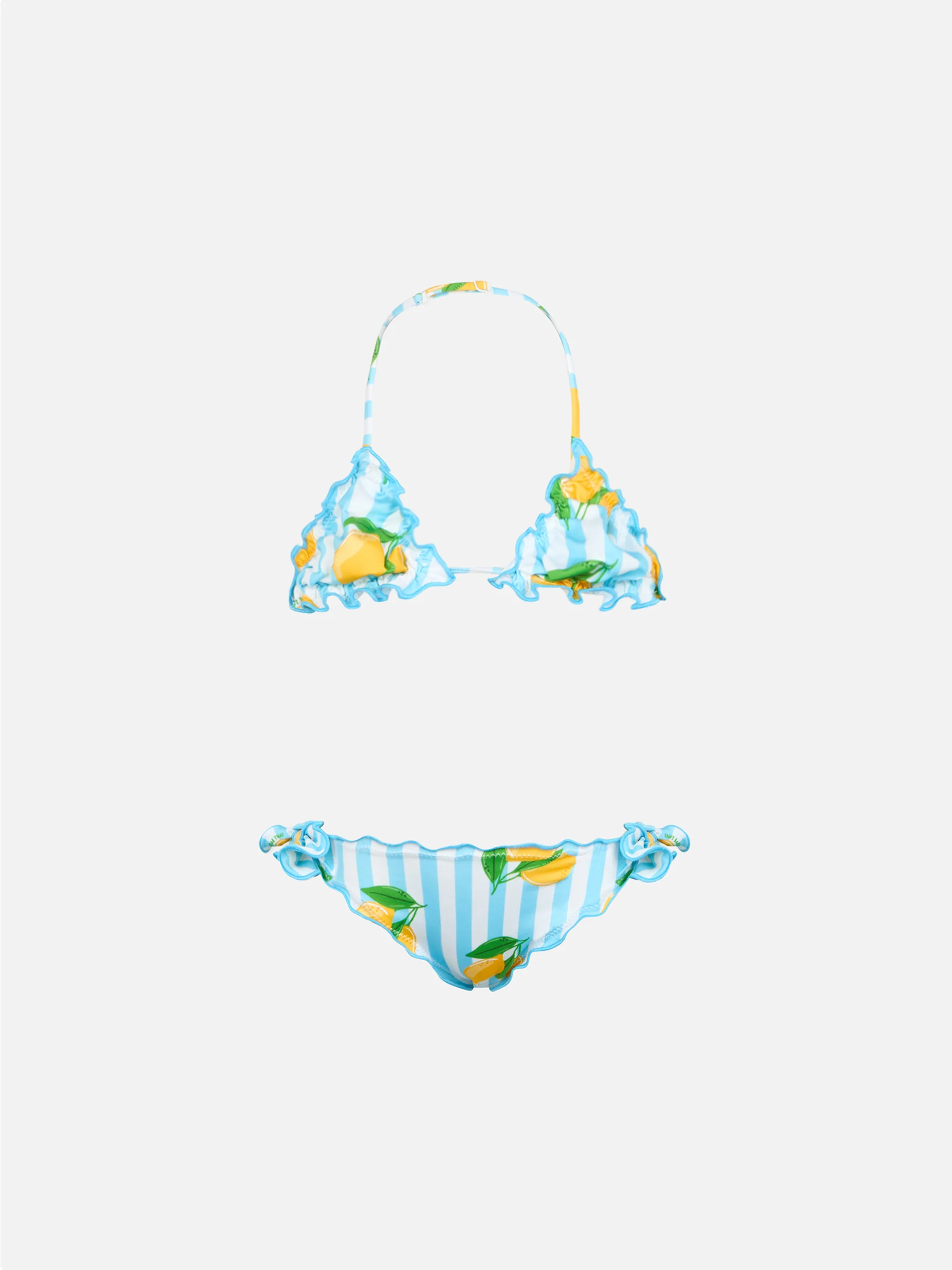 Bikini classico a triangolo da bambina Cris con stampa di limoni