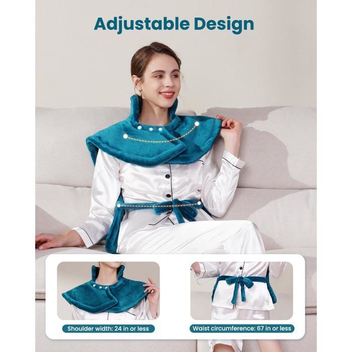 KNQZE gilet chauffant cervicales + ceinture lombaire, soulage cou/épaules/dos, 10 niveaux, minuterie 4 positions, lavable machine