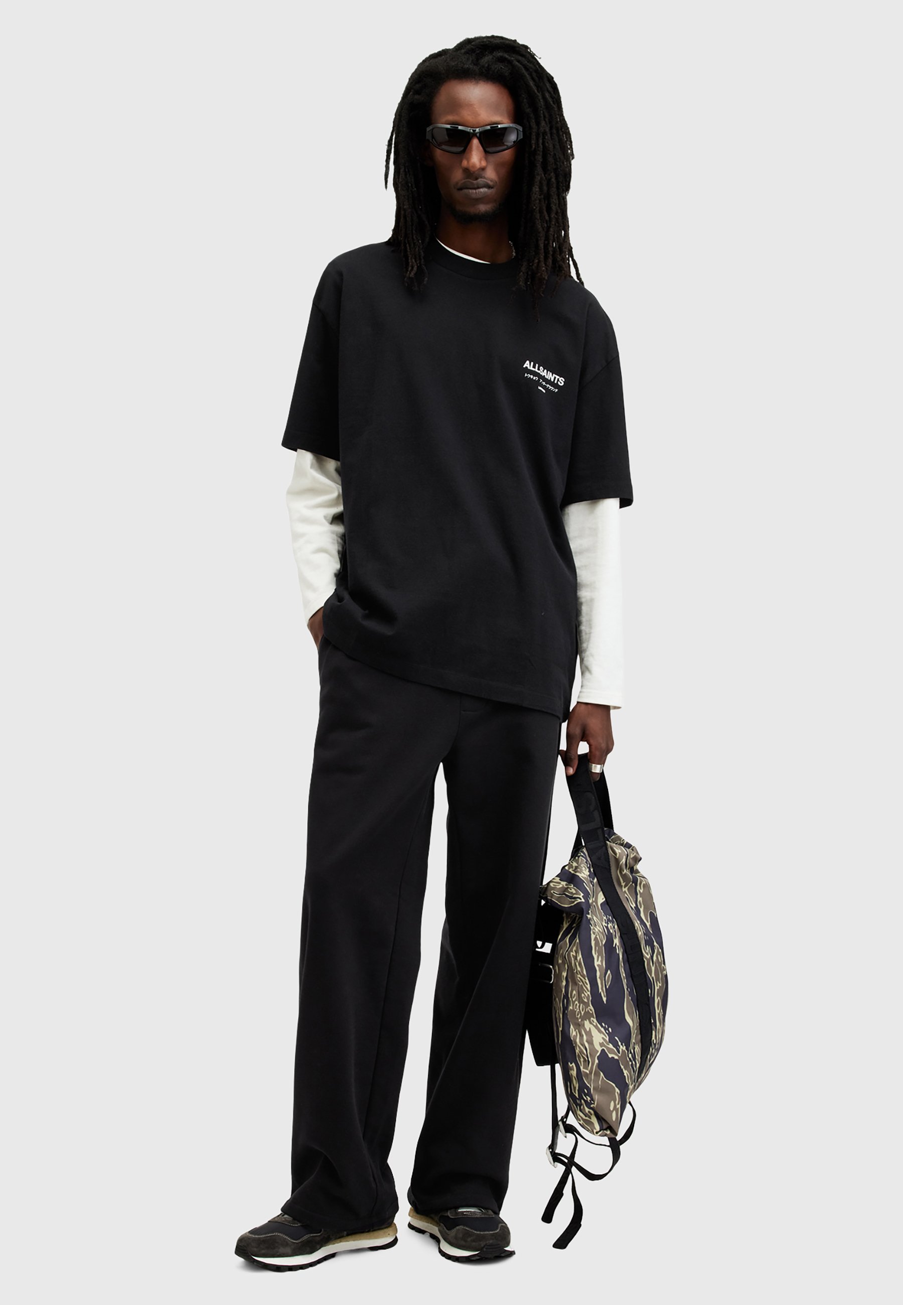 AllSaints UNDERGROUND CREW - Triko s potiskem - black