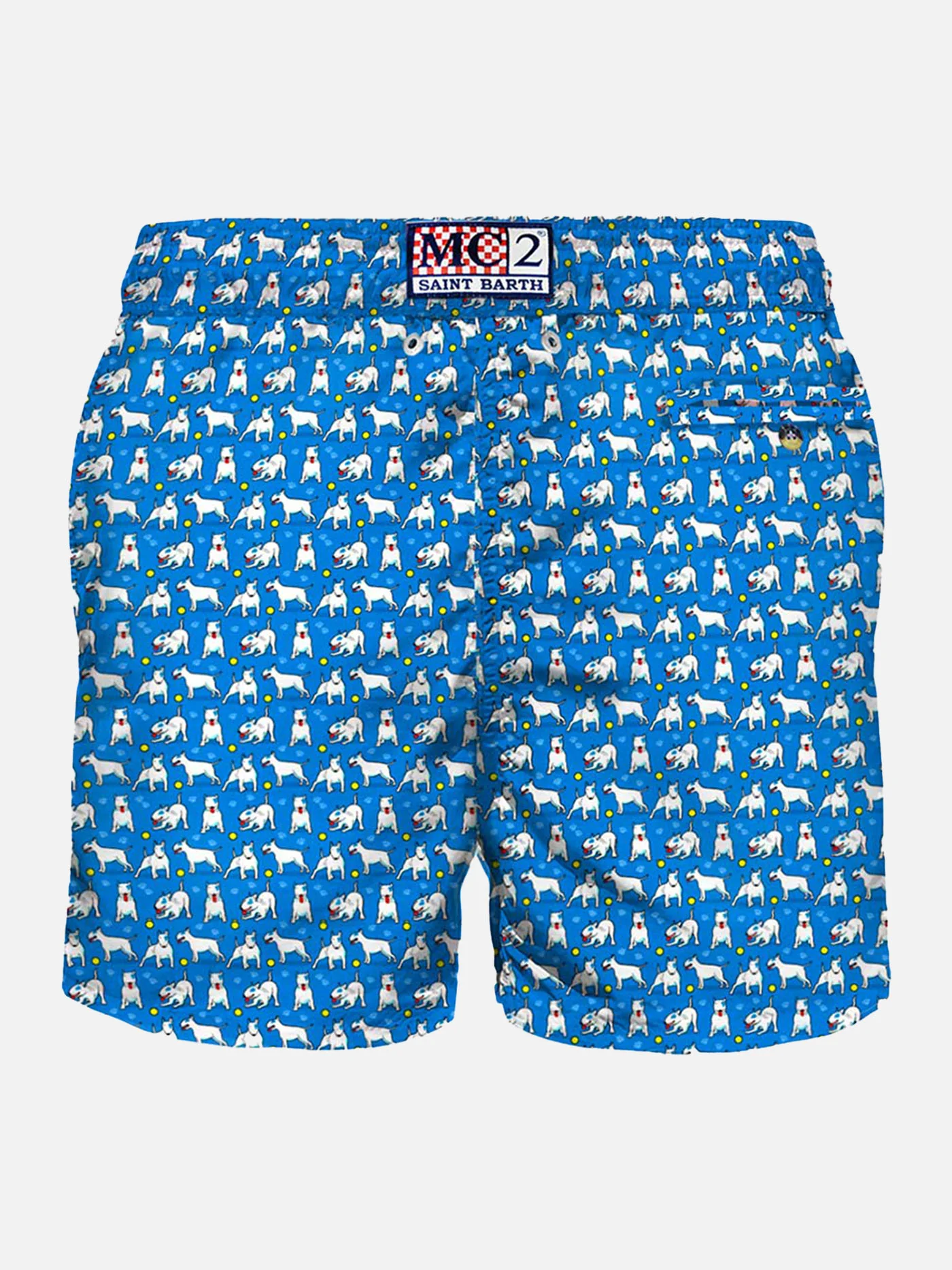 Leichte Herren-Badehose mit Bullterrier-Print