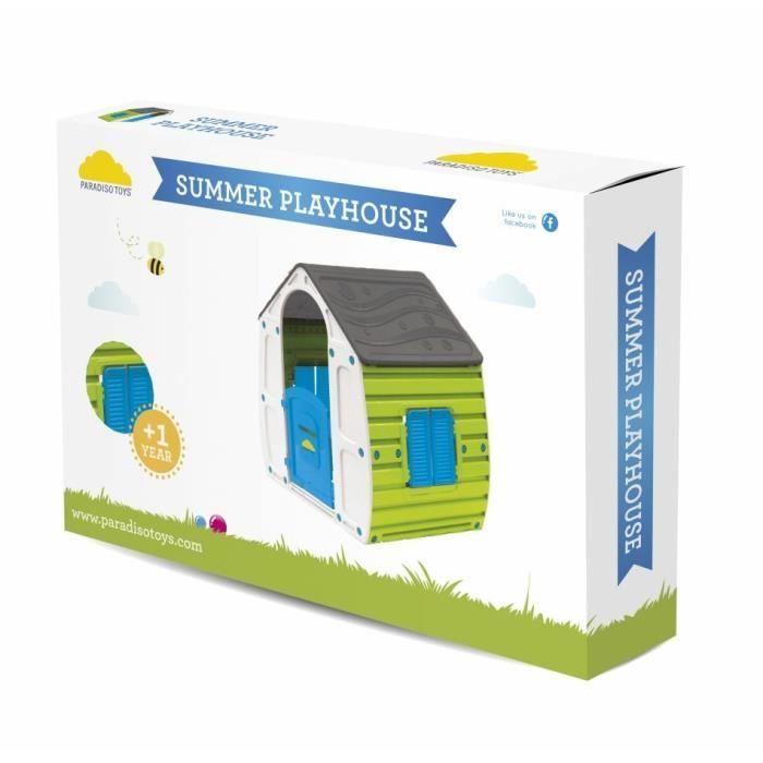 Casinha de Brincar de Verão PARADISO TOYS - Verde/Cinza/Azul - Infantil - 102x90x109cm