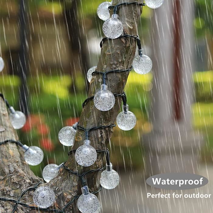 Guirnalda de luces solares para exteriores - 7 metros, 50 LED, resistente al agua para uso en interiores - Decoración