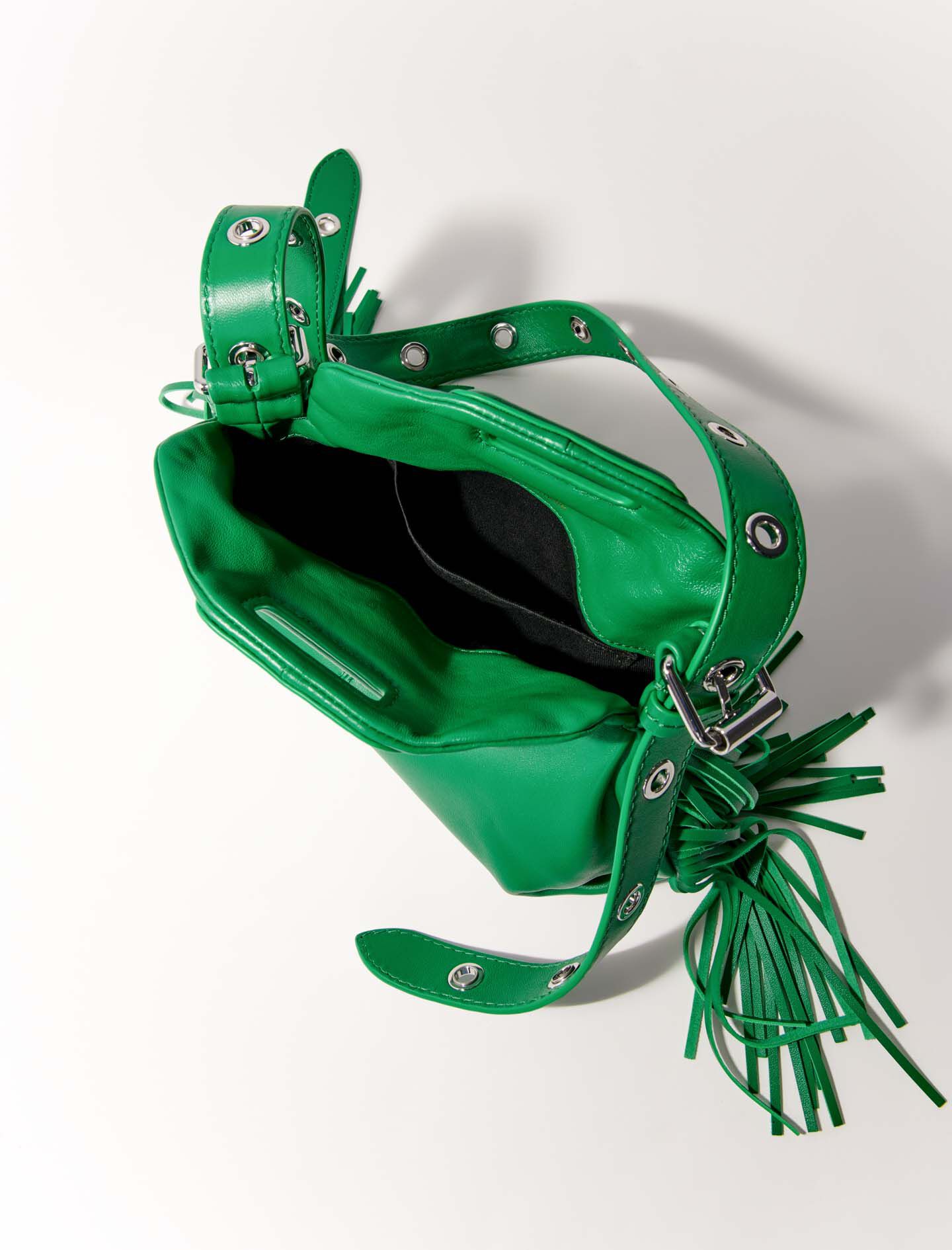 Miss M mini handtas van glad leer - Groen