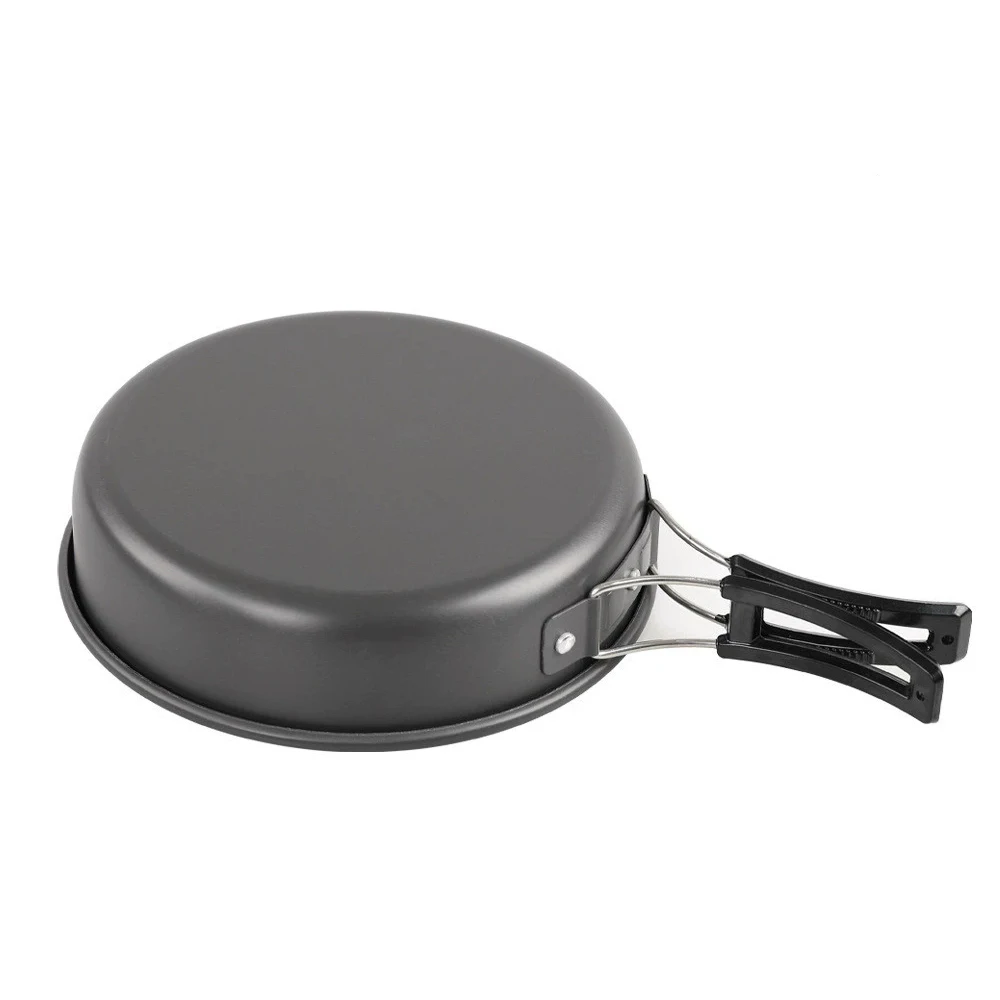 Poêle à frire antiadhésive de 22 cm (8,6 pouces) avec poignée pliable pour le camping, les pique-niques, la randonnée et le trekking.