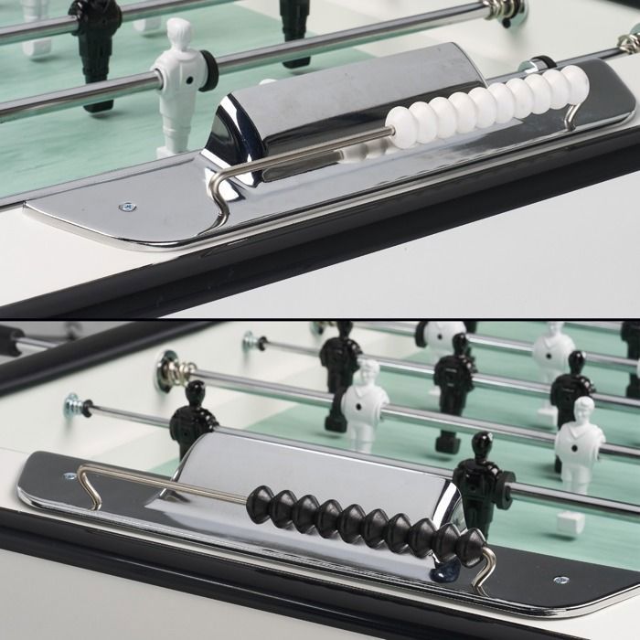 KANGUI Houten Tafelvoetbaltafel voor Volwassenen - Zwart en Wit - Gerflex