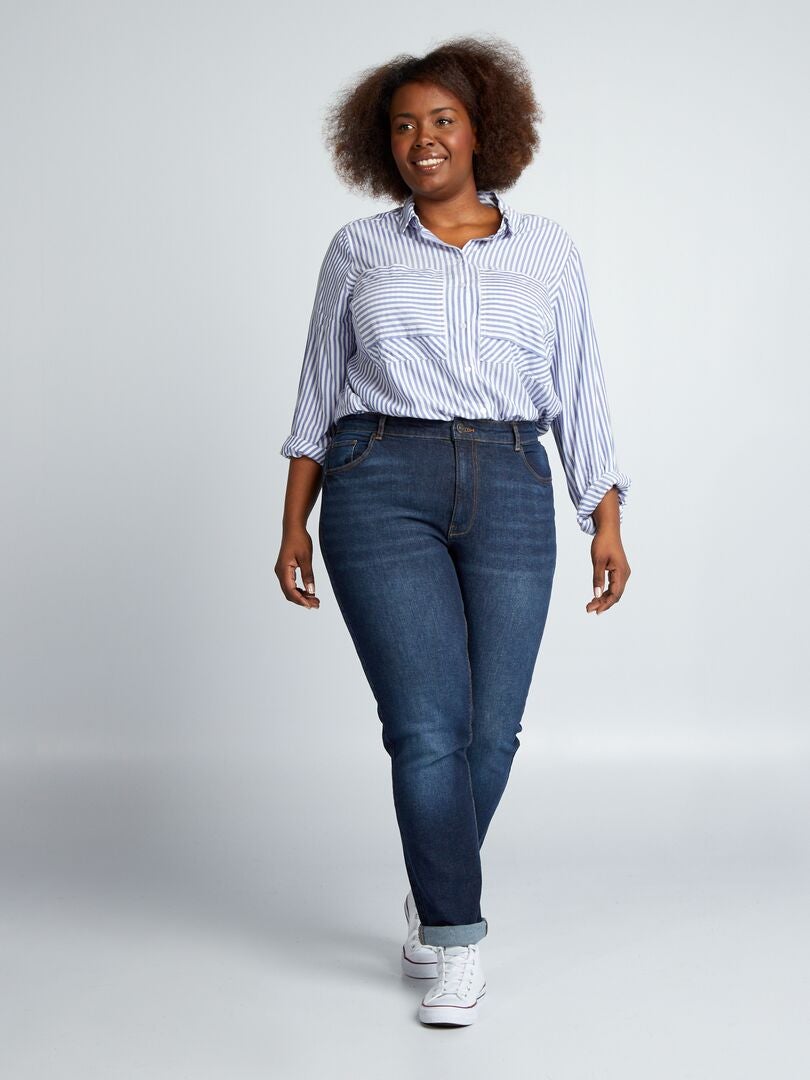 Calça jeans regular de 5 bolsos tamanho L30 - AZUL