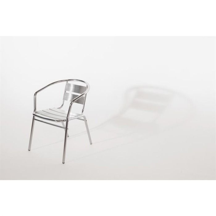 Lot de 4 fauteuils en aluminium (H)450 mm empilables