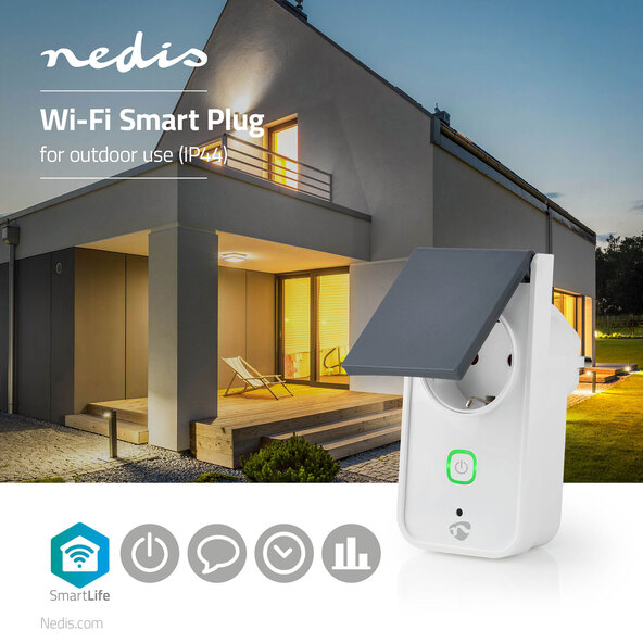 Εξωτερική πρίζα με διακόπτη IP44 WIFIPO120FWT, SmartLife