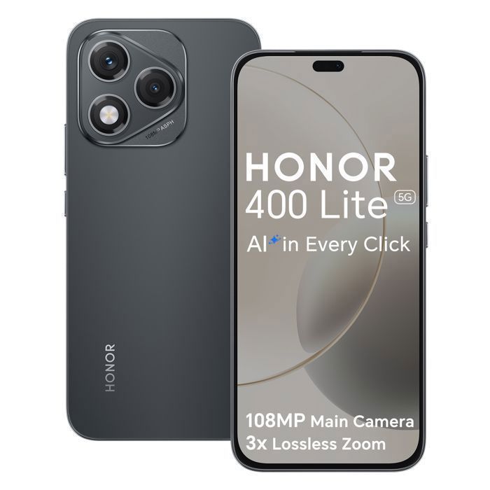 5G Smartphone - HONOR 400 Lite - 8GB RAM - 256GB - Black - AI Camera Button - 108MP Urban Portrait - 5230mAh - EU version