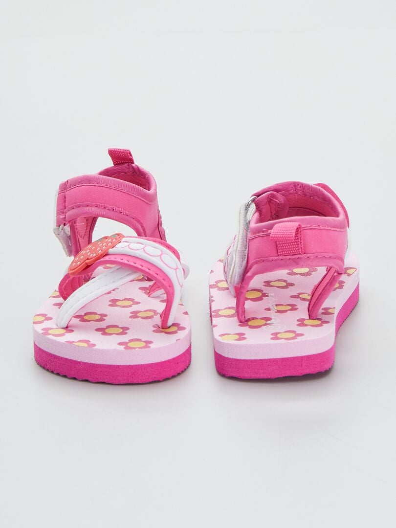 Sandálias de tiras estampadas - rosa