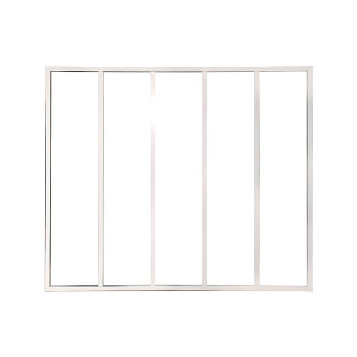 Techo de cristal de aluminio con recubrimiento en polvo, estilo taller - 150x105 cm - Blanco - BAYVIEW