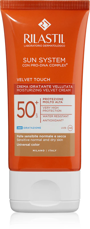 Rilastil Sun System Velvet Touch getönte Schutzcreme fürs Gesicht LSF 50+