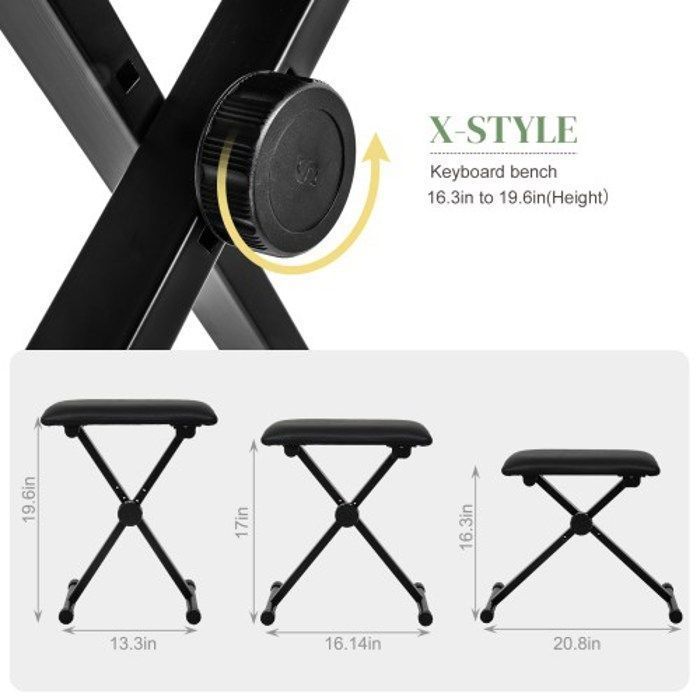 PACK PIANO - ALIGHTUP  - Piano numérique 88 touches claviers + X support + Tabouret,  pliant réglable