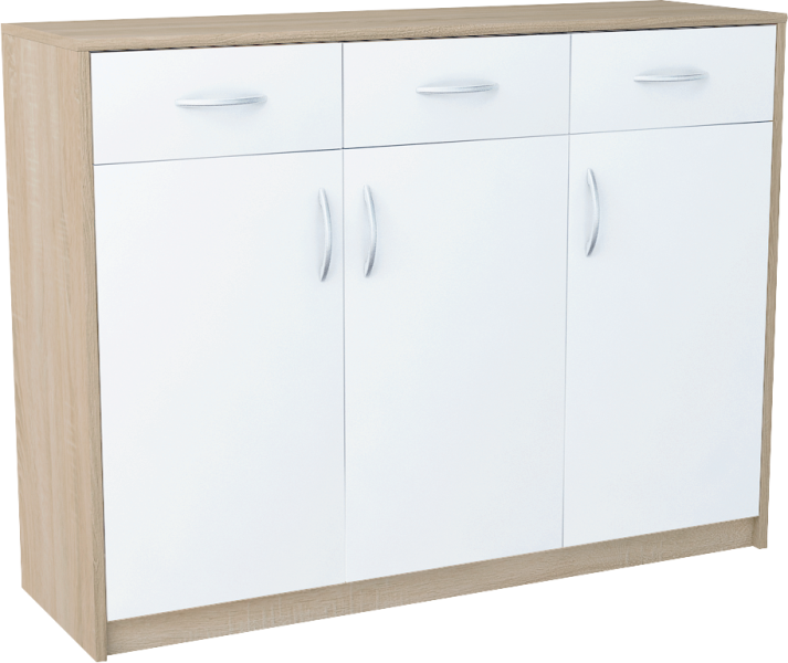Komoda K023 Dąb Sonoma-Biały 85x110x35 cm Bestseller