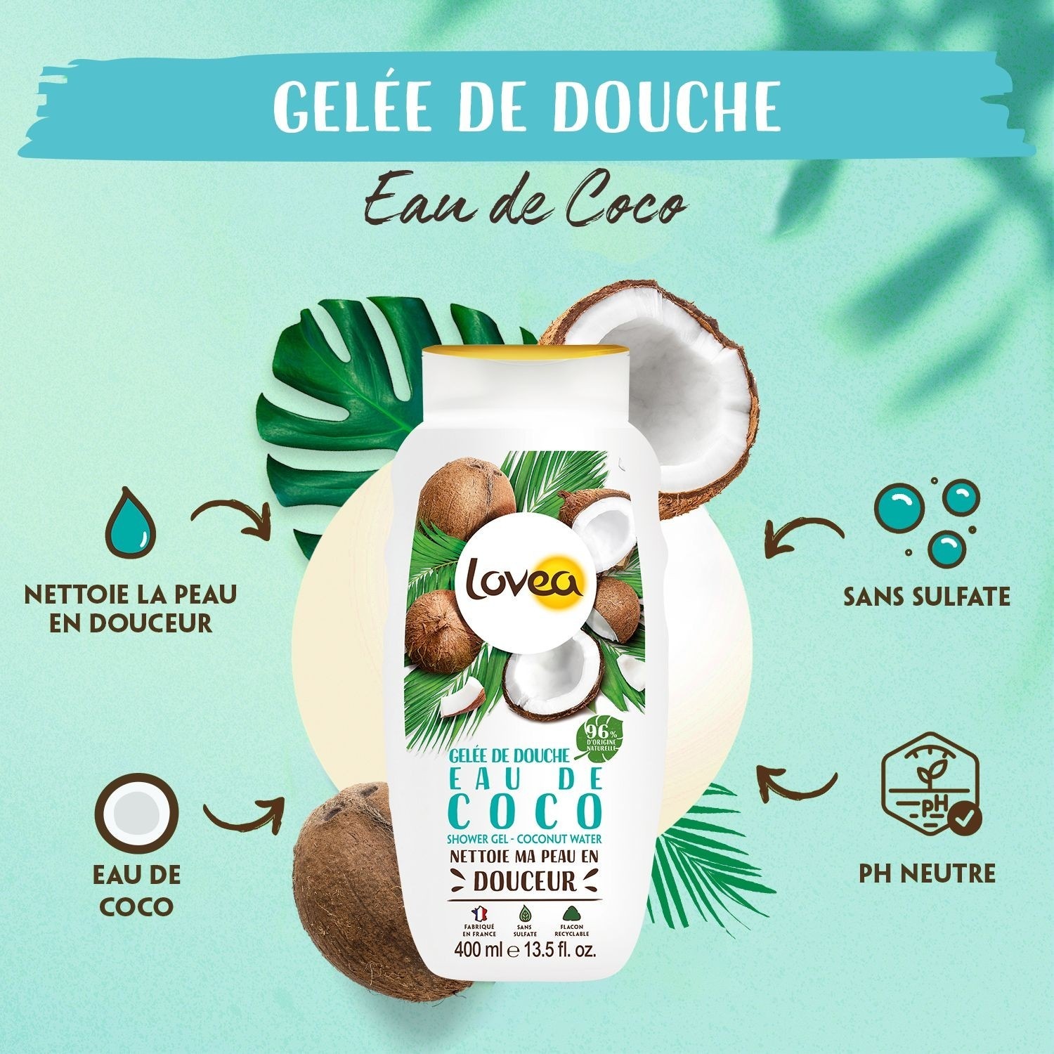 Lovea Gelée de Douche Eau de coco