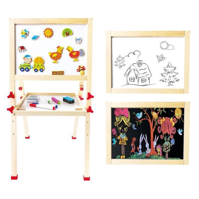 Cavalete infantil - Binóculos - Modelo 83655 - Dupla face - Magnético - Multicolorido